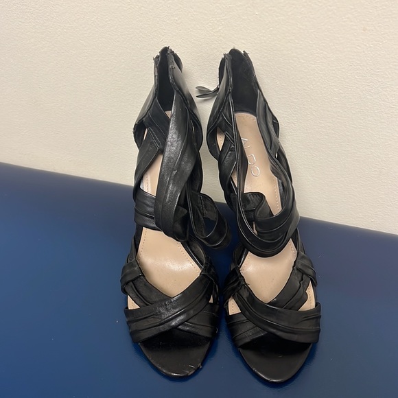 Also Black Strappy Heels - Picture 2 of 7